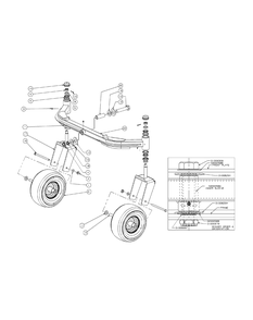 Front Caster Assembly Diagram and Parts List for M72-KW (53AI8CT8050-37HP-OHV)(2009 & Before) Cub Cadet Lawn Tractor